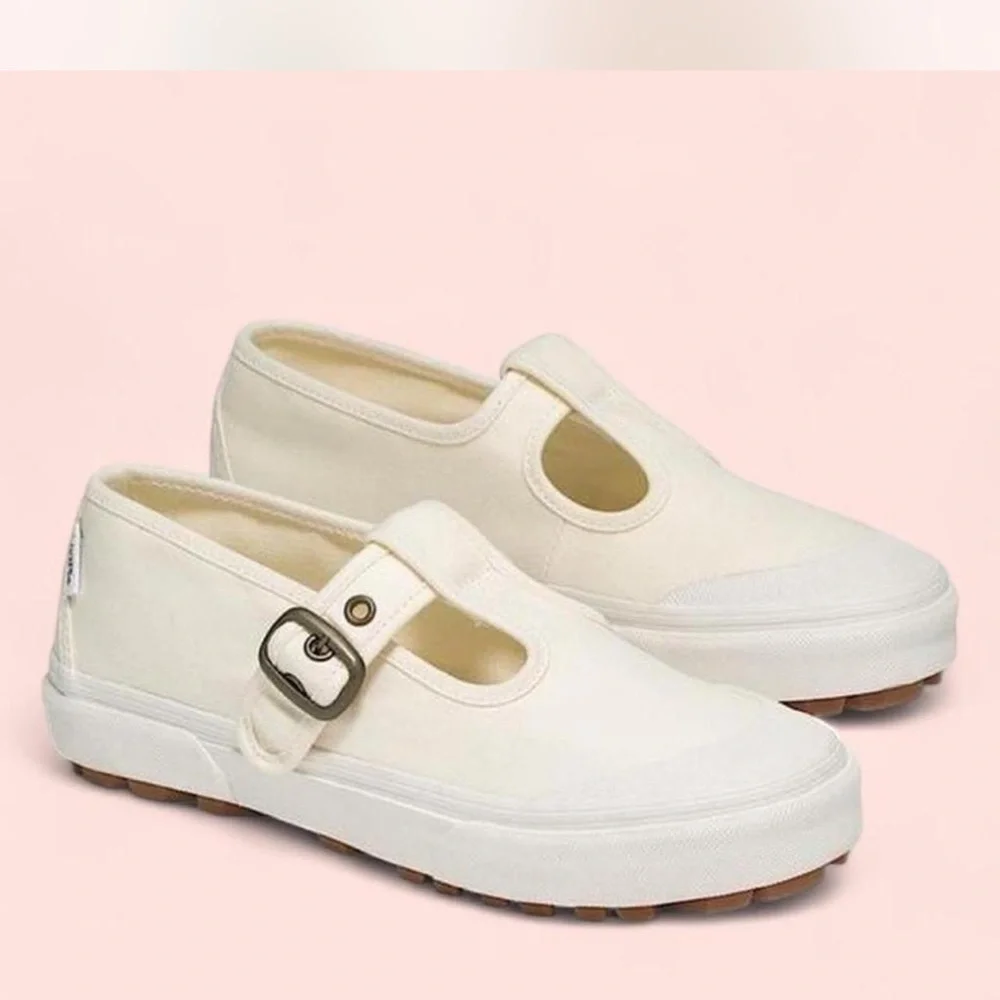 Vans Mary Jane Style 93 Beige Canvas Slip-On - Picture 1 of 4